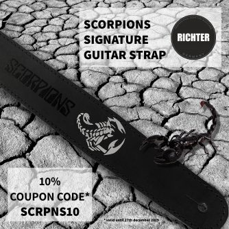 Discounted For Holiday: Signature Scorpions Guitar Strap